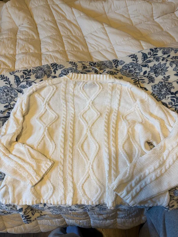 Wild Fable Cable Knit Sweater White - Image 4