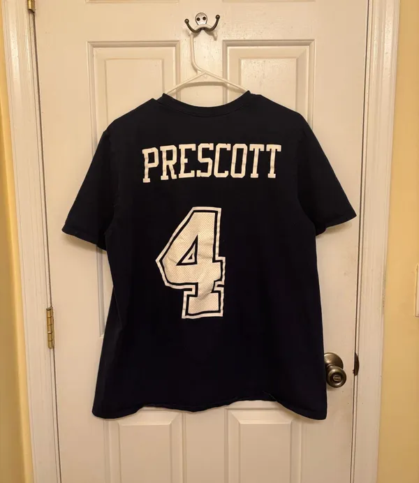Dallas Cowboys Dak Prescott #4 Nike Navy Blue NFL Jersey T-Shirt - Image 2