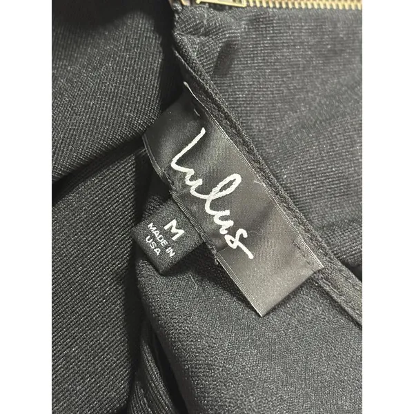 Lululs Black Sleeveless Zip Up V-Neck Fit and Flare Mini Dress Women Size Medium - Image 4