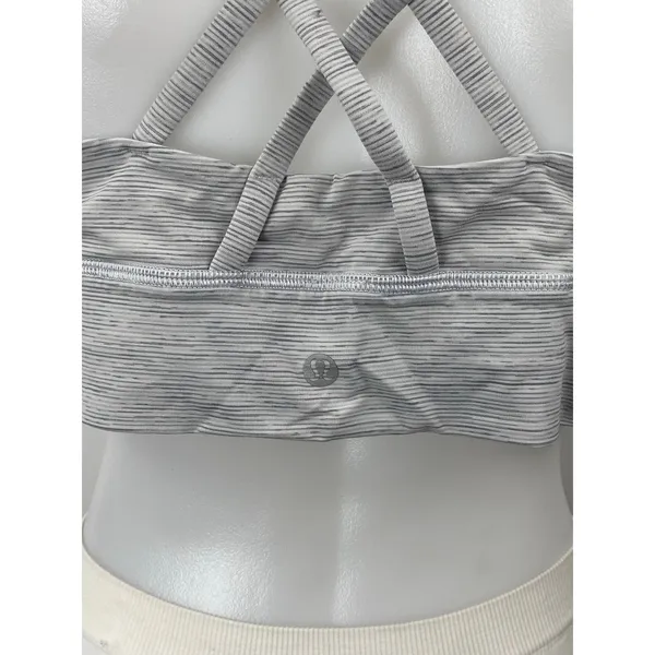 Lululemon Energy Gray Crossback Yoga Workout Athletic Sports Bra Crop Top Sz 12 - Image 4