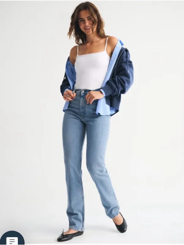 Abercrombie & Fitch 90s straight ultra high rise classic Blue denim SZ 6 Regular - Image 2