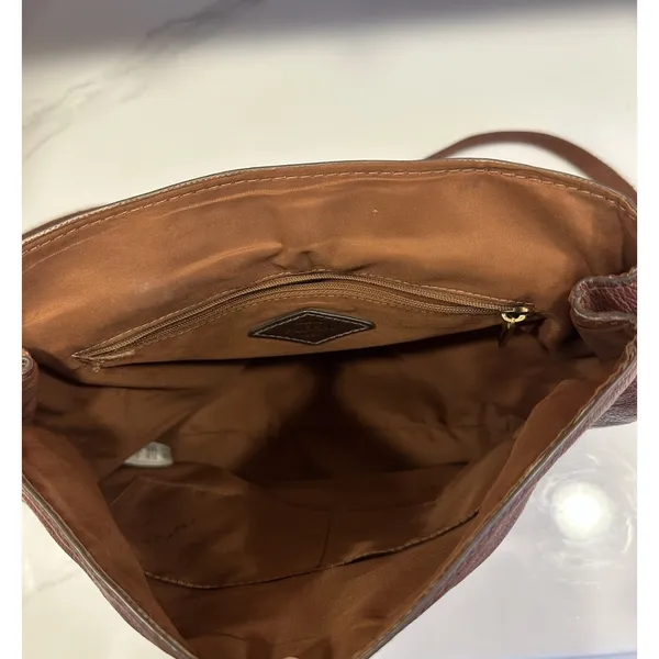 Fossil Claire Leather Backpack Purse Brown Pebbled Vintage Career School Casual - Image 7