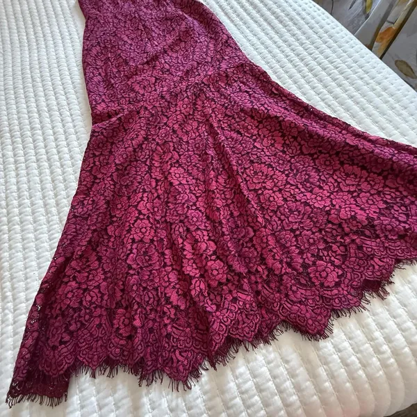 NBD Brielle Raspberry & Magenta Pink Flared Base Midi Dress Sz XS Extra Small - Image 15