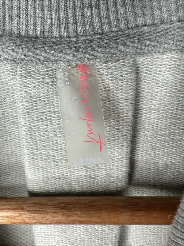 Free People Movement Baseline Gray Full Zip Sweatshirt High Low Large FP - Image 5
