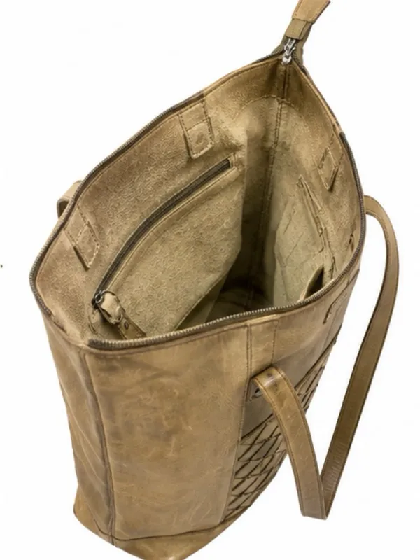 Vilenca Holland Genuine Leather Woven Tote Bag - Image 3