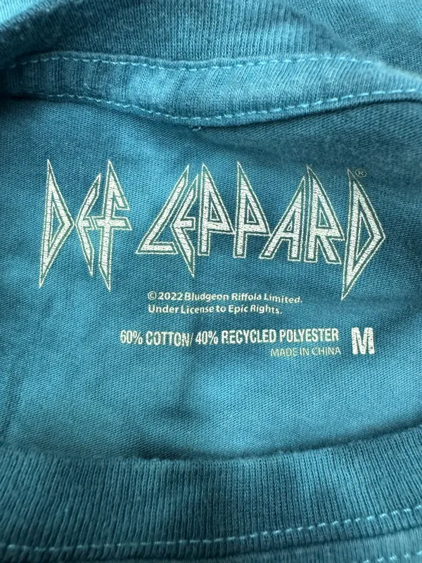 Def Leppard Tie Dye Mens Blue Short Sleeve Band Tee Size Medium - Image 5