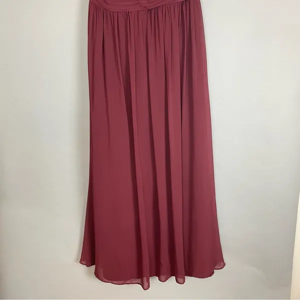 Revelry Bridesmaid Dress Halter‎ Tank Maxi Sleeveless Size 14 Brownish-Burgundy - Image 5