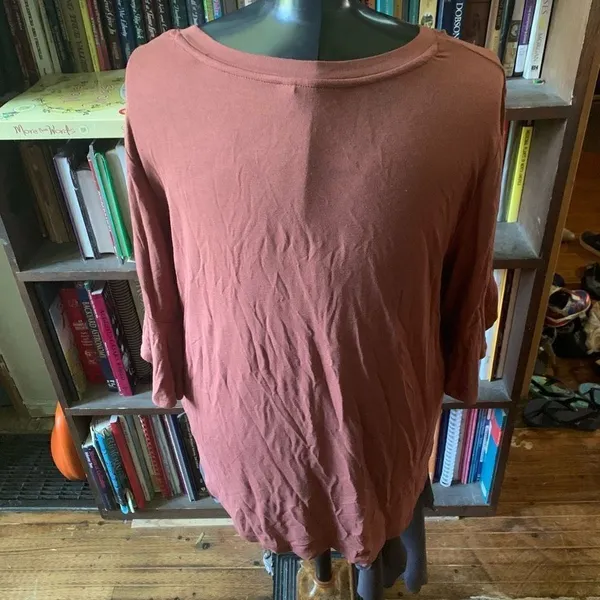 Z Supply burnt orange L relaxed knit normcore flutter sleeve basic tee - Image 2