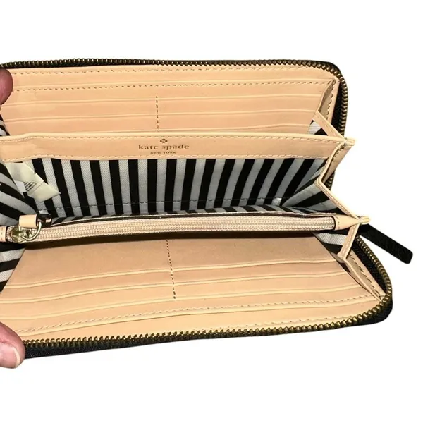 Kate Spade Black Pebbled Leather Zip Around‎ Wallet - Image 3