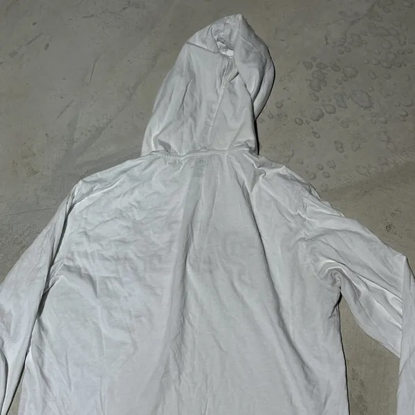 Polo Ralph Lauren Women's White Pullover Hoodie Big POLO Patch SZ L Lightweight - Image 10