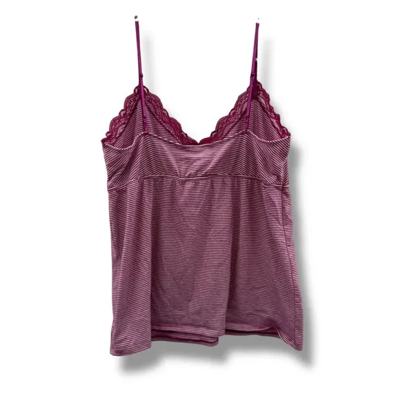 Old Navy Intimates Camisole‎ Large Purple Stripe Lace Trim Sleep Lounge Y2K Soft - Image 2