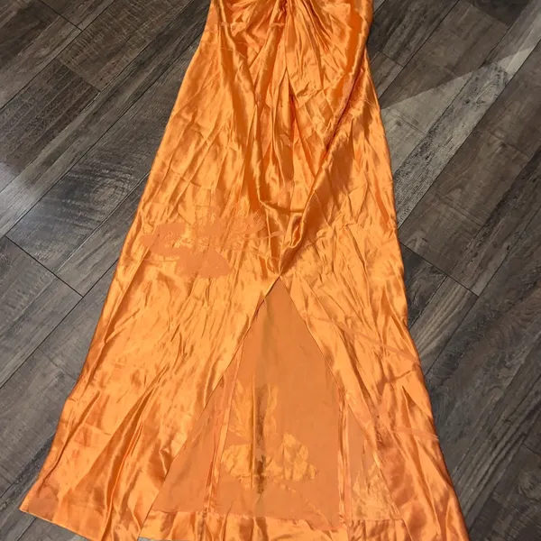 Zara Woman Collection Orange Jacquard Halter boho Dress NWT party resort 189$ - Image 8