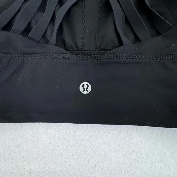 Lululemon Free To Be Moved Bra Size 4 Black Strappy Longline Luxtreme sport - Image 5