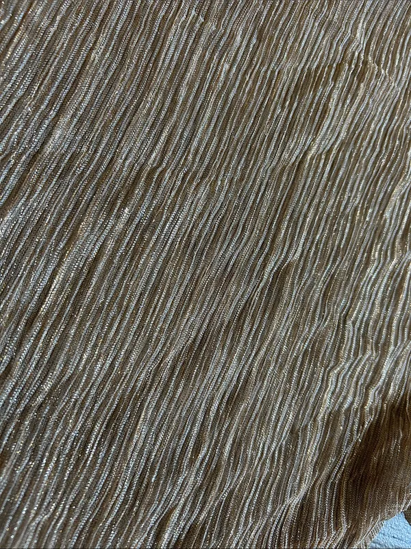 Metallic Beige Pleated Swim Sarong Wrap Tan Size undefined - Image 2