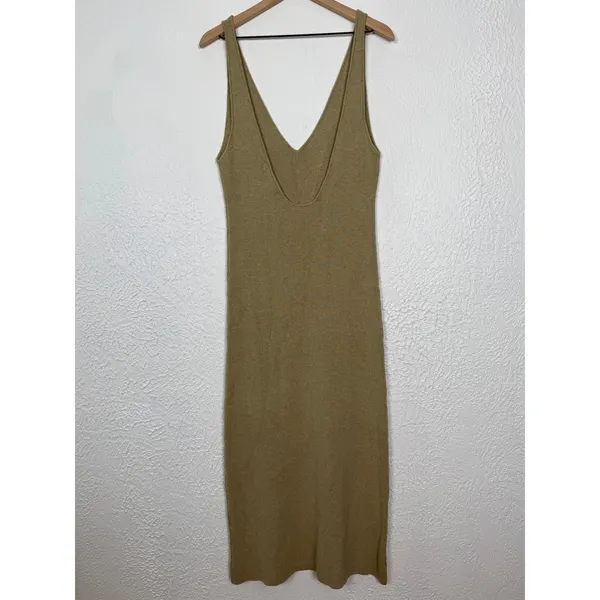 Free People FP Beach Daniela Low Back Sweater Dress Green Clay Size Large NWT - Image 4