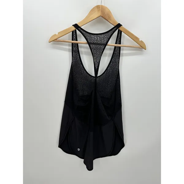 Lululemon Twist & Train Tank Women‎ Size 6 Black Workout Running Training - Image 2