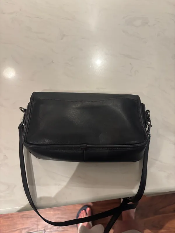 Classic Black Leather Crossbody Bag - Image 8