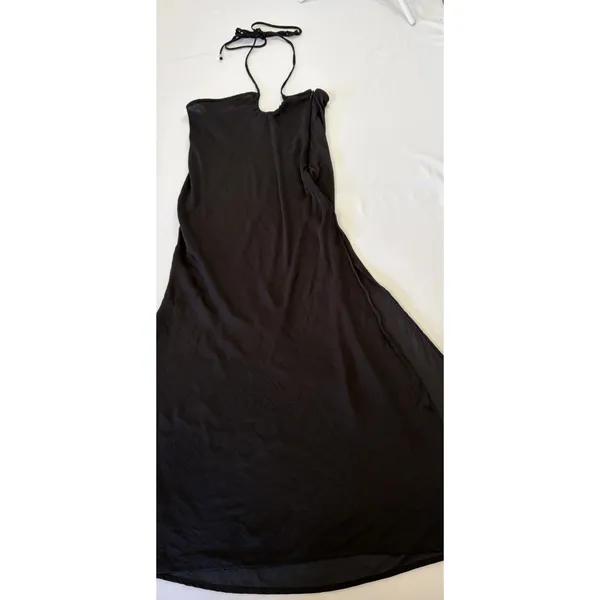 Free People Dress‎ Womens Small Black Twist Halter Tie Open Back Beachy Boho Y2K - Image 2