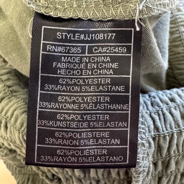 Jack by BB Dakota Olive Green‎ Smocked Wide Leg Jumpsuit Small JJ108177 - Image 7
