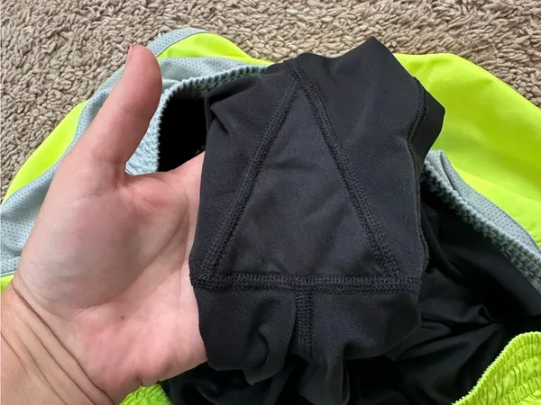 Women's Nike Dri-FIT Tempo Running Neon Yellow Lined Shorts Size L - Image 4