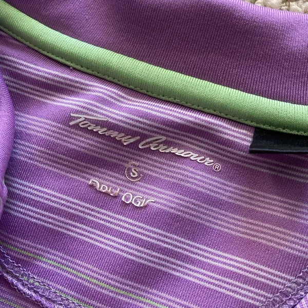 Tommy Armour Dri-Logic Golf Polo Shirt Top Women’s Size Small Striped Purple - Image 2