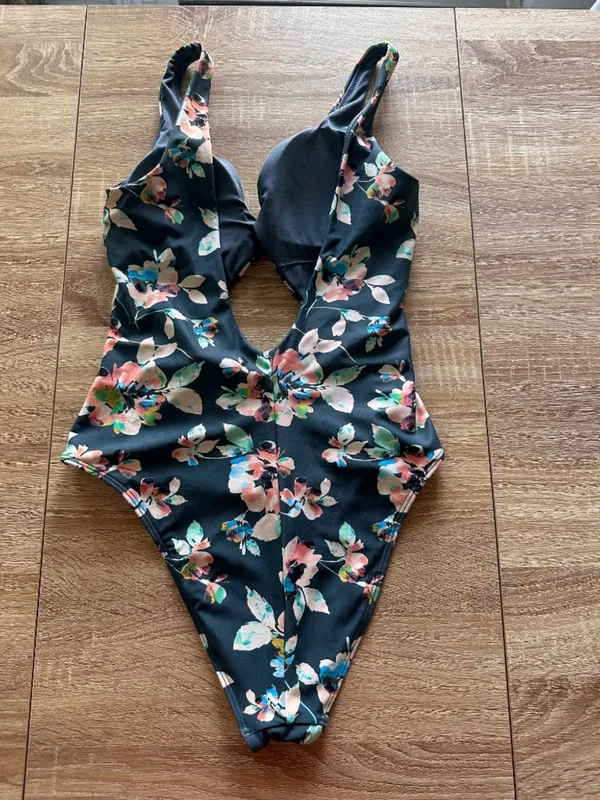 Oneill Blue Melody Morro Bay Floral Cutout One-Piece Swimsuit Size Medium - Image 6
