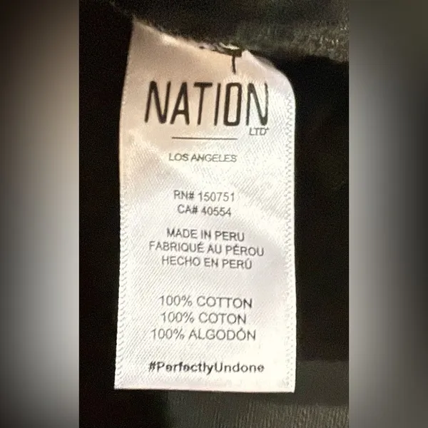 Nation LTD Sabrina One Shoulder Party‎ Tee Shirt Jet Black Medium $125 - Image 5