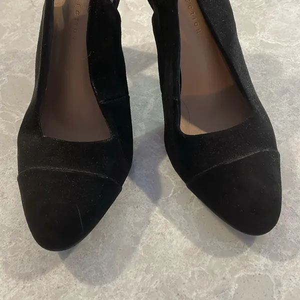 EUC M & S collection velour sling back heels - Image 2