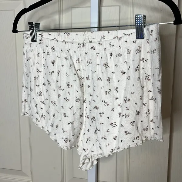 Garage Pointelle Dainty Floral Pajama Sleep Shorts XS - Image 3