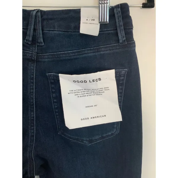Good American Skinny distressed "Good Legs"‎ Raw Hem Jeans NWT - Image 5
