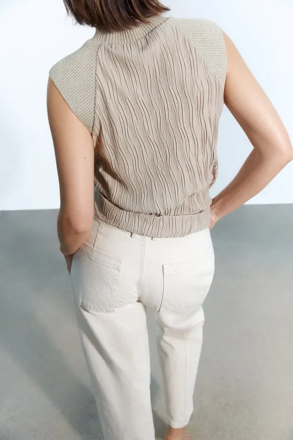 ZARA Combined Pleated Top - Image 5
