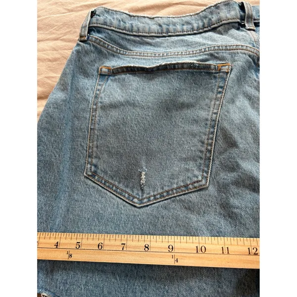 Abercrombie & Fitch Curve Love 90s Baggy Low Rise Distressed Jeans Blue 34 18R - Image 16