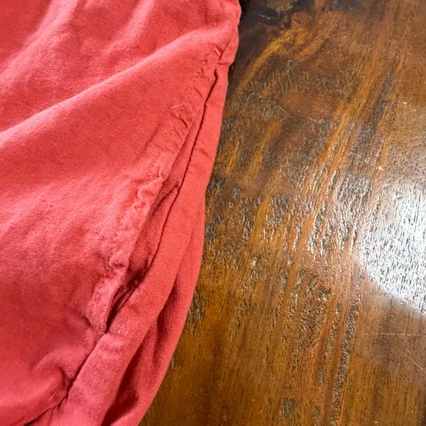 Abercrombie & Fitch Coral Red Linen Blend Ruffle Mini Dress Smocked Back Small - Image 8