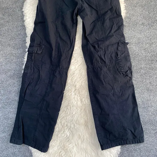 Brandy Melville Navy Blue Kim Cargo Pants Y2k Grunge Dark Academia Gorpcore - Image 8