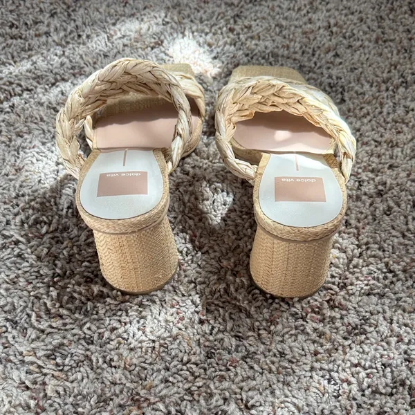 Dolce Vita Braided Raffia Heeled Sandals Size 7.5 - Image 4