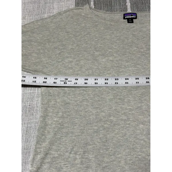 Patagonia Womens Gray‎ Heathered Long Sleeve Boat Neck Knit Top Sweater Size S - Image 3