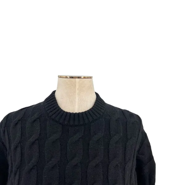 Aritzia Babaton Glory Merino Wool Sweater Crewneck Cropped Black Size XS‎ - Image 4