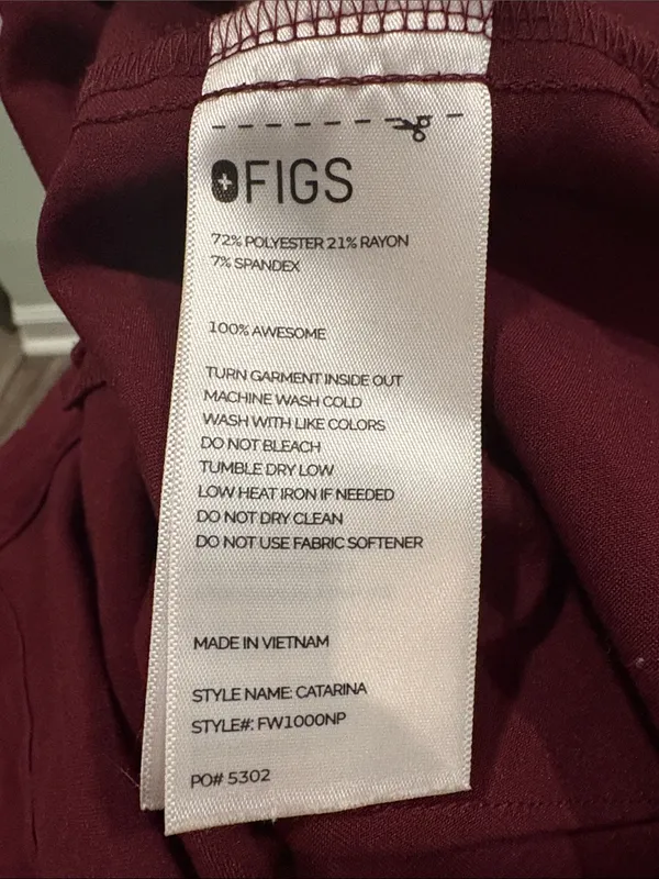 Figs Catarina One Pocket Scrub Top Burgundy medium petite - Image 7