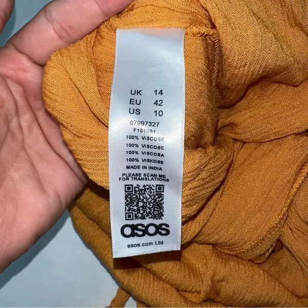 ASOS DESIGN cami jumpsuit with gathered bodice detail mustard size 10 - Image 15