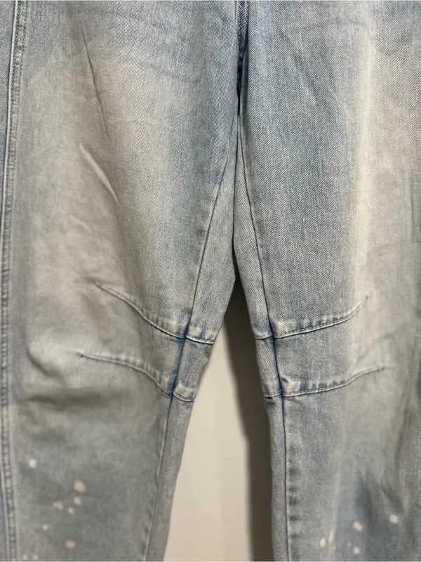 Light Wash Distressed Wide Leg Barrel Jeans Sz:M Indie Hipster Punk Grunge Y2K. - Image 10