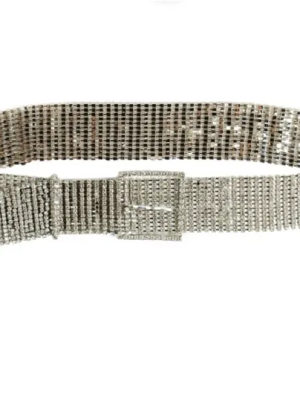 Guess Silver Crystal Rhinestone Waist Belt - Image 8
