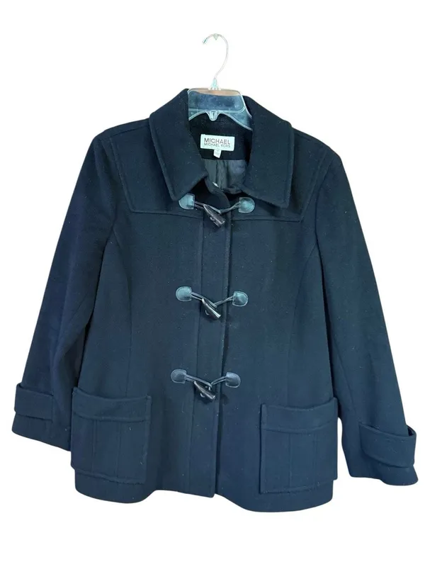 Michael Kors black wool  toggle/Zipper  jacket Sz 14 - Image 2