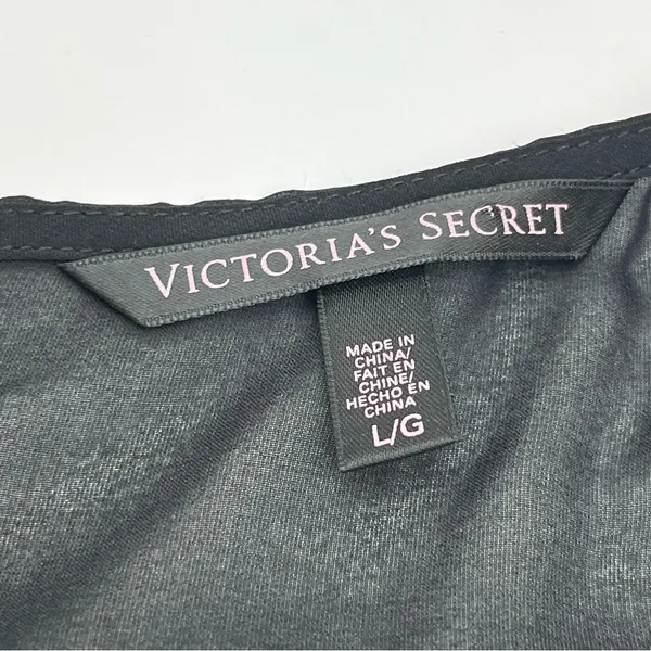 Victoria's Secret Womens Size Large Black Silver‎ Sequined Sheer Sleeveless Top - Image 2