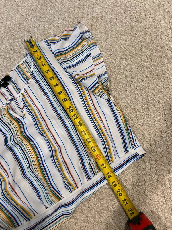 Semi cropped striped top Blue Size L - Image 7