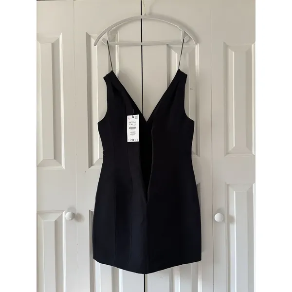 Zara Black V-Neck Sleeveless Dress, Size M - Image 7