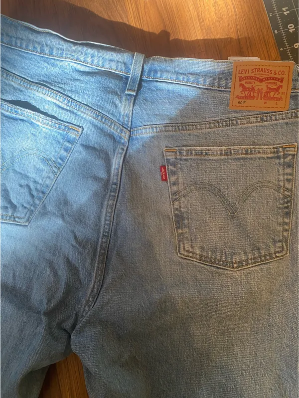 Levi Strauss & Company White Wash Button Fly 501 Jeans - Image 4