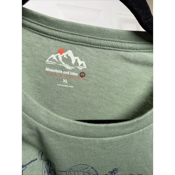 Mountain‎ and Isles Explore Graphic Tee Womens Size XL Green Long Sleeve Cotton - Image 2