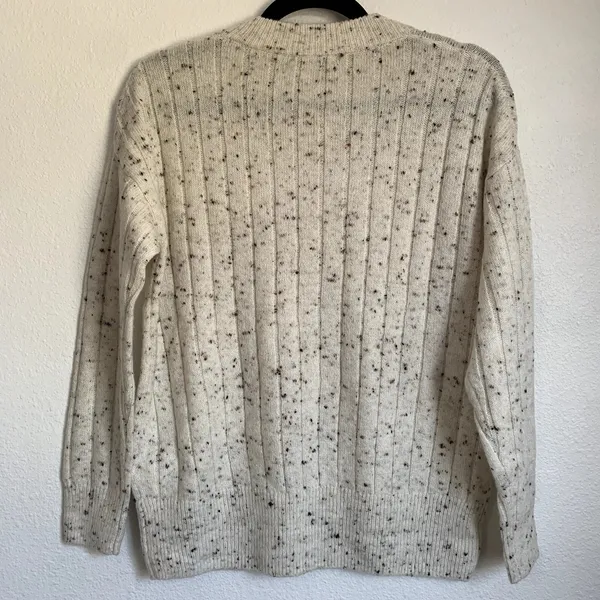 Madewell Donegal Bowden Henley Wool Blend‎ Sweater Coziest Yarn in Cream - Image 4
