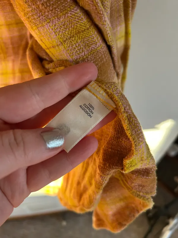 BKE | Boyfriend Style Yellow Plaid Flannel - Image 3
