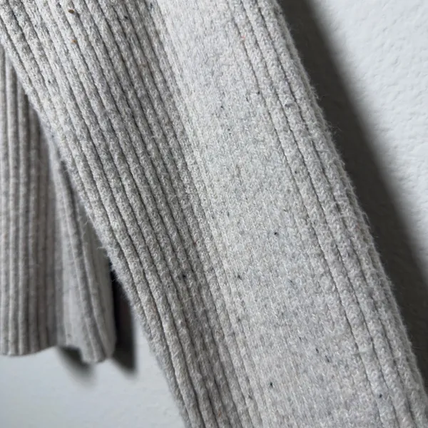 Marine Layer Womens Isla Knit Turtleneck Sweater S Cream Ribbed Donegal‎ Speckle - Image 6